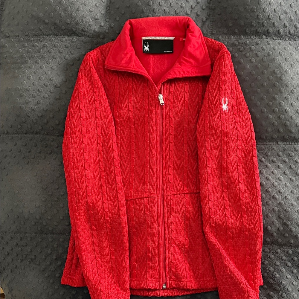 Spyder Vibrant Red Cable Knit Sweater